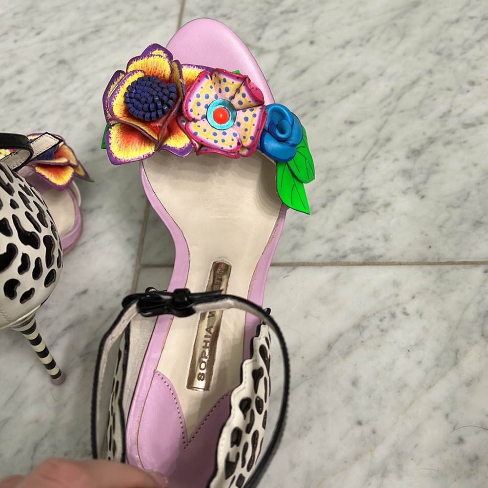 Sophia Webster Lilaco Floral Jungle Sandals Heels 37.5 - Picture 5 of 6